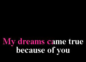 My dreams came true
because of you