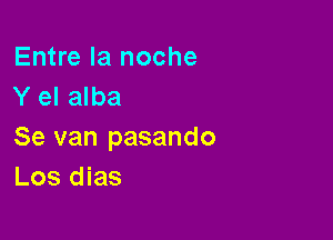 Entre la noche
Y el alba

Se van pasando
Los dias