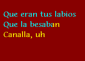 Que eran tus labios
Que la besaban

Canalla, uh