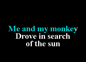 Me and my monkey

Drove in search
of the sun