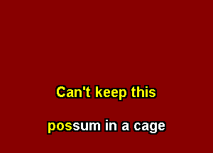Can't keep this

possum in a cage