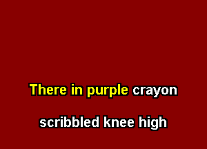 There in purple crayon

scribbled knee high