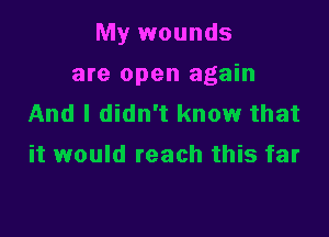 My wounds

are open again

And I didn't know that
it would reach this far