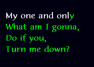 My one and only
What am I gonna,

Do if you,
Turn me down?