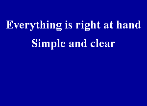 Everything is right at hand

Simple and clear