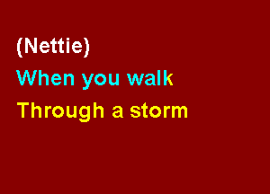 (Nettie)
When you walk

Through a storm