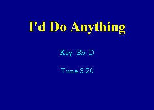 I'd Do Anything

Key 813- D

Timei3z20