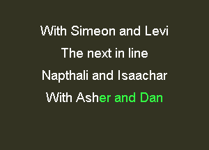 With Simeon and Levi

The next in line

Napthali and lsaachar
With Asher and Dan