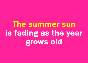 The summer sun

is fading as the year
grows old
