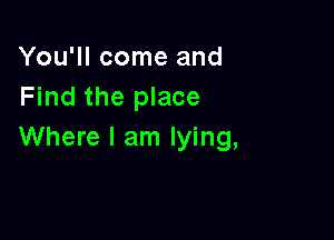 You'll come and
Find the place

Where I am lying,