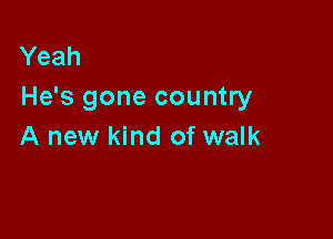 Yeah
He's gone country

A new kind of walk