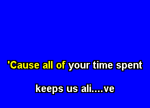 'Cause all of your time spent

keeps us ali....ve