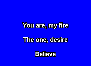 You are, my fire

The one, desire

Believe