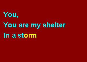 You,
You are my shelter

In a storm