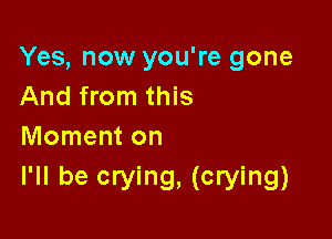 Yes, now you're gone
And from this

Moment on
I'll be crying, (crying)