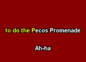 to do the Pecos Promenade

Ah-ha