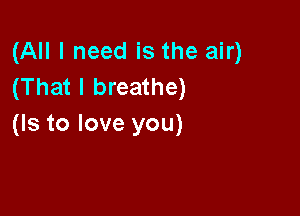 (All I need is the air)
(That I breathe)

(Is to love you)