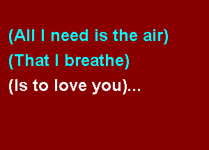 (All I need is the air)
(That I breathe)

(Is to love you)...