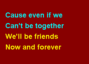 Cause even if we
Can't be together

We'll be friends
Now and forever