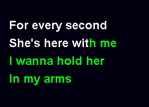 For every second
She's here with me

lwanna hold her
In my arms