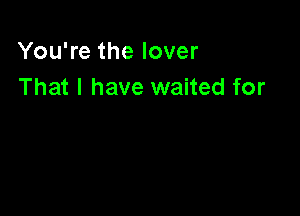 You're the lover
That I have waited for