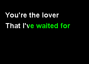 You're the lover
That I've waited for