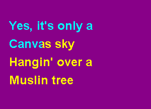 Yes, it's only a
Canvas sky

Hangin' over a
Muslin tree