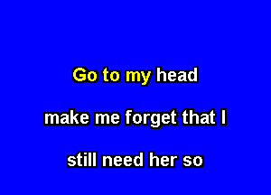 Go to my head

make me forget that I

still need her so