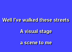 Well I've walked these streets

A visual stage

a scene to me