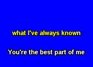 what I've always known

You're the best part of me