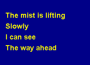 The mist is lifting
Slowly

I can see
The way ahead