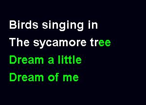 Birds singing in
The sycamore tree

Dream a little
Dream of me