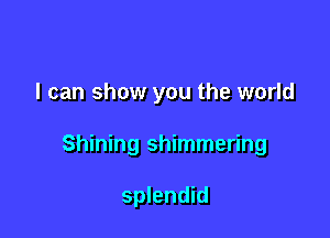 I can show you the world

Shining shimmering

splendid