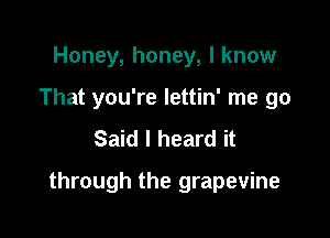 Honey, honey, I know
That you're lettin' me go
Said I heard it

through the grapevine