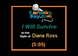 Kafaoke.
Bay.com
N

I WIN Survive

In the ,
Styie 01 Diana Ross

(5z05)
