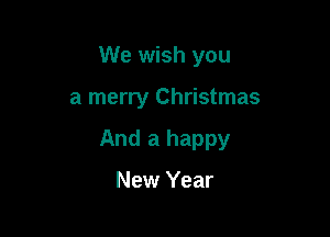We wish you

a merry Christmas

And a happy

New Year