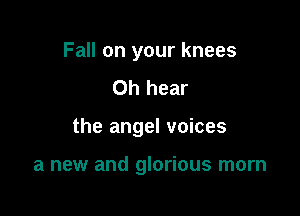 Fall on your knees
Oh hear

the angel voices

a new and glorious morn