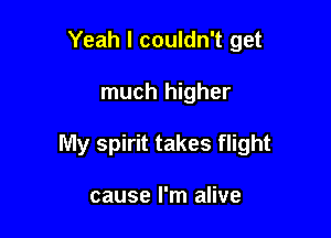 Yeah I couldn't get

much higher

My spirit takes flight

cause I'm alive