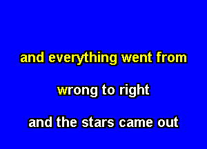 and everything went from

wrong to right

and the stars came out