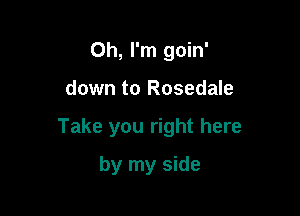 Oh, I'm goin'

down to Rosedale

Take you right here

by my side