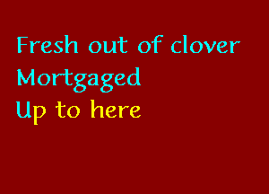 Fresh out of clover
Mortgaged

Up to here