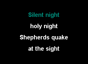 Silent night
holy night

Shepherds quake
at the sight