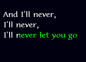 And I'll never,
I'll never,

I'll never let you go