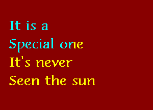 Itisa

Special one

It's never
Seen the sun