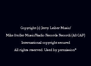 Copyright (0) 1m Lm'bm' Musicl
Mike 817on Mmichsdio Records Rwondi (AS CAP)
Inmn'onsl copyright Bocuxcd

All rights named. Used by pmnisbion