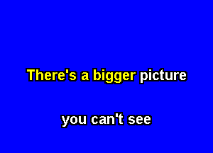 There's a bigger picture

you can't see
