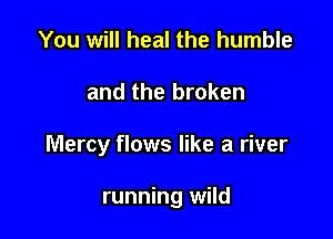 You will heal the humble
and the broken

Mercy flows like a river

running wild