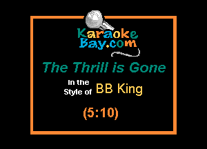 Kafaoke.
Bay.com
(N...)

The Thrm is Gone

In the

SMe of BB King
(5z10)