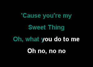 'Cause you're my

Sweet Thing
Oh, what you do to me

Oh no, no no