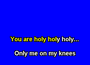 You are holy holy holy...

Only me on my knees